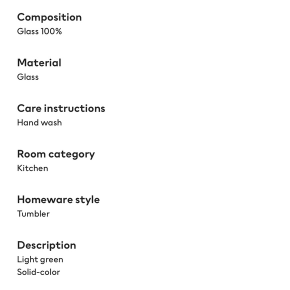 H&M Home Stemmed Glass (Light Green) - Picture 4 of 4